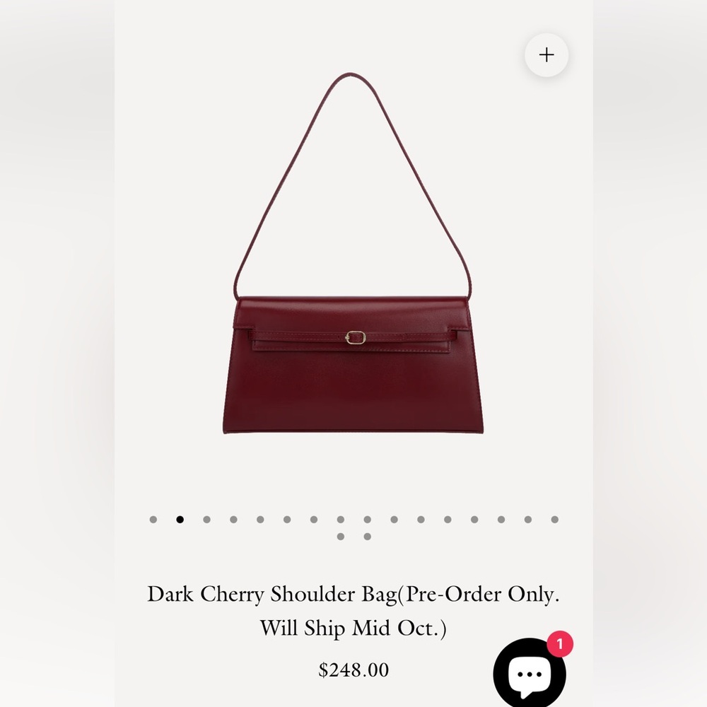 Verafied Dark Cherry Shoulder Bag - New without tags